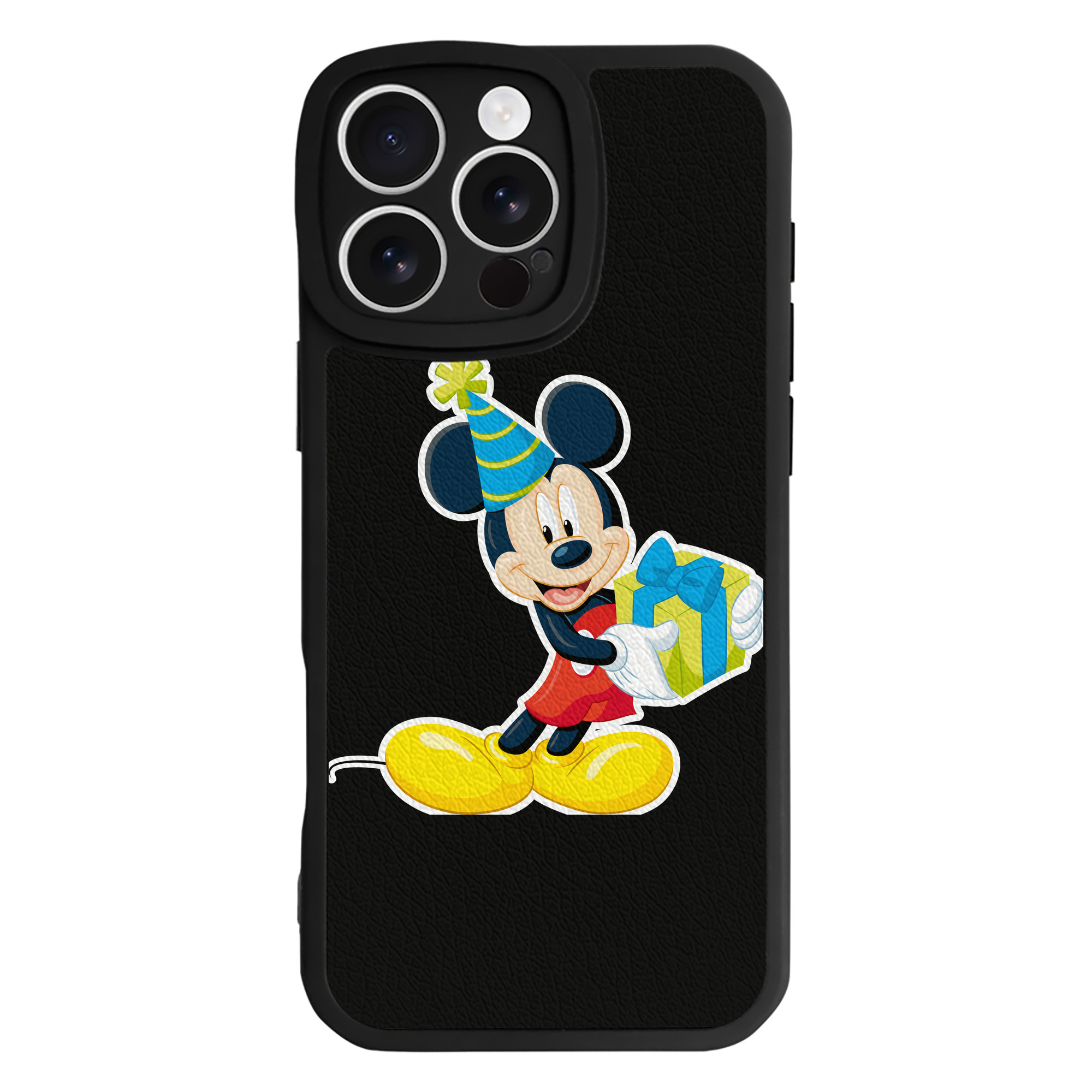 （画像用） ミッキーマウス Mickey Mouse 【iPhone 16シリーズ対応】シリコンスマホケース（レザー調） 材質：シリコン